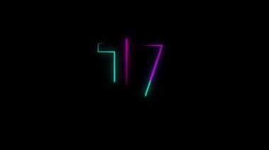 Neon numarası 17, alfa kanalı, neon numaraları.