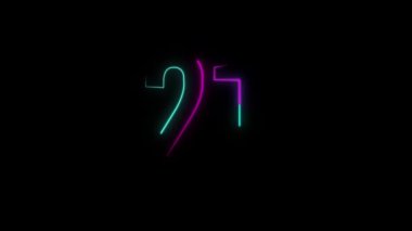 Neon numarası 21, alfa kanalı, neon numaraları.
