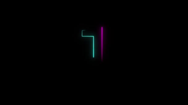 Neon Numero Con Canale Alfa Numeri Neon — Video Stock