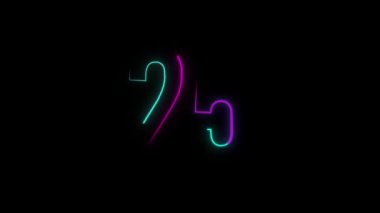 Neon numarası 25, alfa kanalı, neon numaraları.