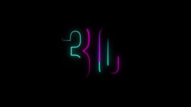 Neon numarası 30, alfa kanalı, neon numaraları.