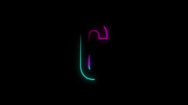 Neon numarası 6 ile alfa kanalı, neon numaraları
