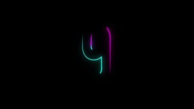 Neon numarası 9, alfa kanalı, neon numaraları.