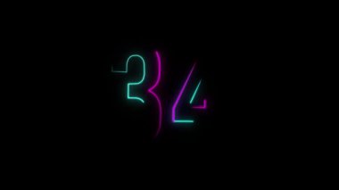 Neon numarası 34, alfa kanalı, neon numaraları.