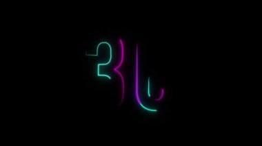 Neon numarası 36, alfa kanalı, neon numaraları.