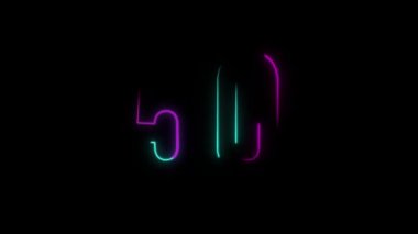 Neon numarası 50 ile alfa kanalı, neon sayıları