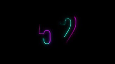 Neon numarası 52 ile alfa kanalı, neon sayıları