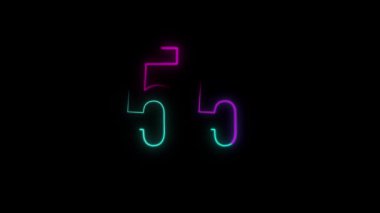 Neon numarası 55, alfa kanalı, neon numaraları.