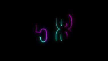 Neon numarası 58 ile alfa kanalı, neon sayıları