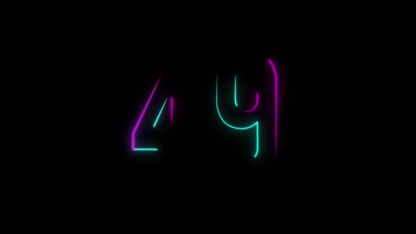 Neon Numero Con Canale Alfa Numeri Neon — Video Stock