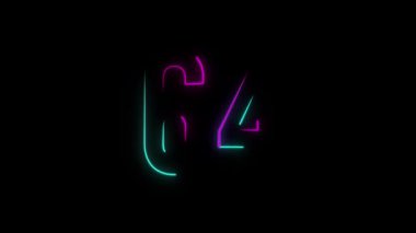 Neon numarası 64, alfa kanalı, neon numaraları.