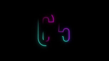 Neon numarası 65, alfa kanalı, neon numaraları.