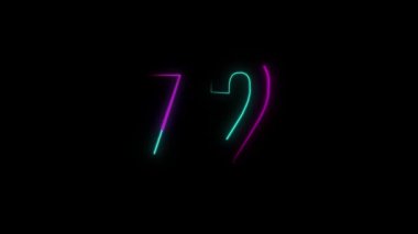Neon numarası 72, alfa kanalı, neon numaraları.
