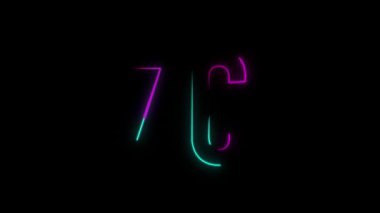 Neon numarası 76, alfa kanalı, neon numaraları.
