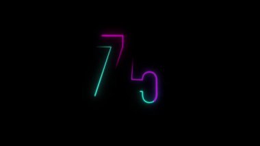 Neon numarası 75, alfa kanalı, neon numaraları.