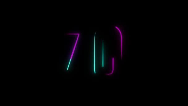 Neon Nummer Med Alfakanal Neonnummer — Stockvideo