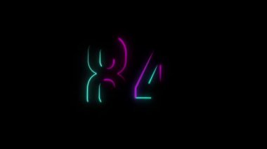 Neon numarası 84, alfa kanalı, neon numaraları.