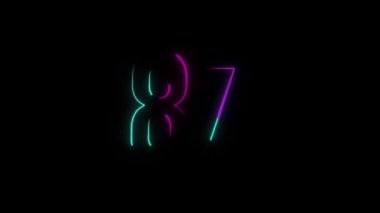 Neon numarası 87, alfa kanalı, neon numaraları.