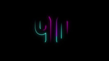 Neon numarası 90 ile alfa kanalı, neon sayıları