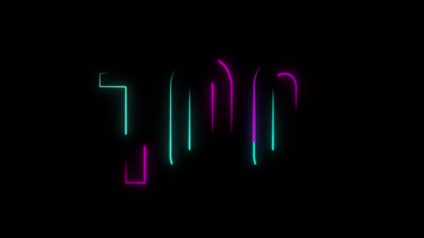 Neon Nummer 100 Met Alpha Kanaal Neon Nummers — Stockvideo
