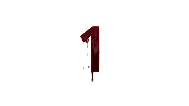 Sangriento Número Con Canal Alfa Número Sangre — Vídeos de Stock