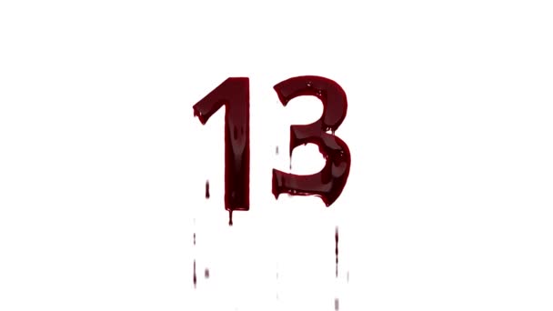 Krvavé Číslo Alfa Kanálem Číslo Krvi — Stock video