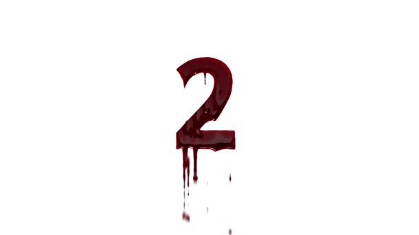 Bloederige Nummer Met Alfa Kanaal Nummer Het Bloed — Stockvideo