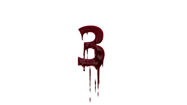 Sangrento Número Com Canal Alfa Número Sangue — Vídeo de Stock