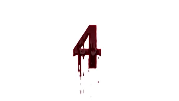 血液番号4 アルファチャンネル 血液中のナンバー4 — ストック動画