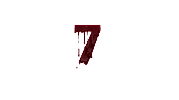 血液番号 アルファチャンネル 血液中のナンバー7 — ストック動画