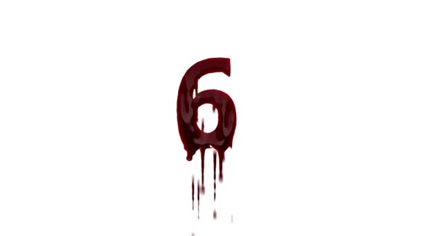 血液番号6 アルファチャンネル 血液中のナンバー6 — ストック動画
