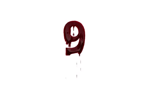 血液番号9 アルファチャンネル 血液中のナンバー9 — ストック動画