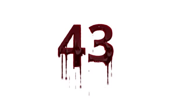 Verdomd Nummer Met Alfa Kanaal Nummer Bloed — Stockvideo