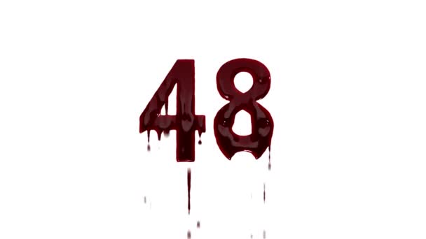 Bloody Number Alpha Channel Number Blood — Stock Video
