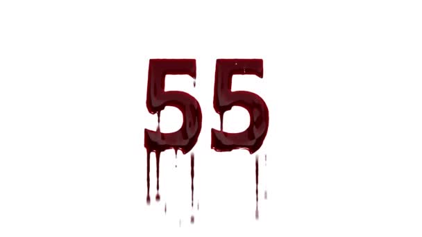 Bloederige Nummer Met Alfa Kanaal Nummer Bloed — Stockvideo