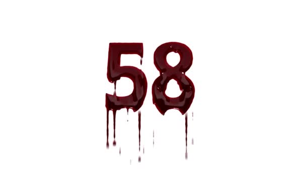 血液番号 アルファチャンネル 血液中の番号58 — ストック動画