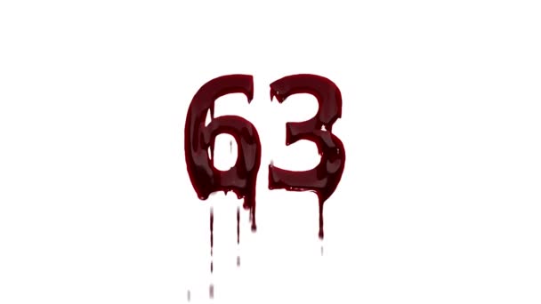 Bloody Number Alpha Channel Number Blood — Stock Video