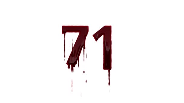 血液番号71 アルファチャンネル 血液中のナンバー71 — ストック動画
