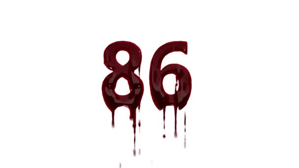 血液番号86 アルファチャンネル 血液中の番号86 — ストック動画