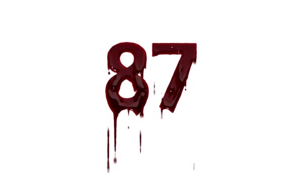 血液番号87 アルファチャンネル 血液中の番号87 — ストック動画
