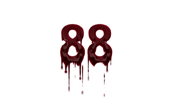 アルファチャンネル付き血液番号88 血液中の番号88 — ストック動画