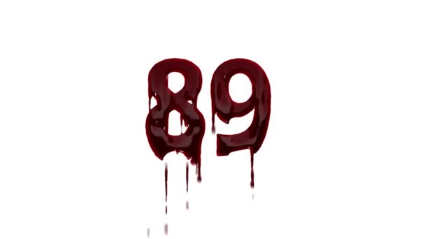 血液番号 アルファチャンネル 血液中の番号89 — ストック動画