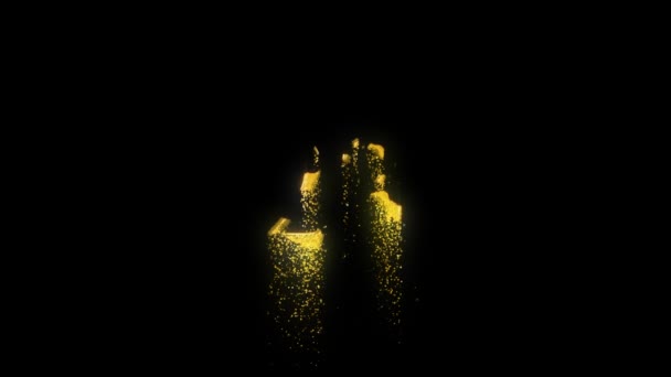 Altın Parçacıkları Alfa Kanalı Olan Numaralı Altın Sayı — Stok video