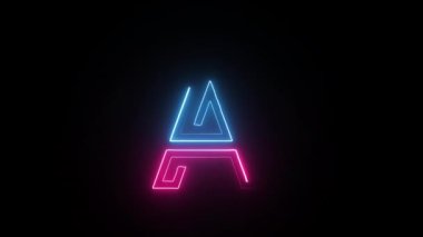 Neon harfli A alfa kanalı, neon alfabesi.