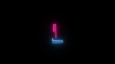 Neon harfi L ile alfa kanalı, neon alfabesi