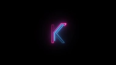 Neon harfli K alfa kanalı, neon alfabesi