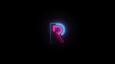 Neon harfi R ile alfa kanalı, neon alfabesi