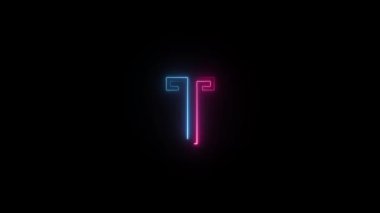 Neon harfli T alfa kanalı, neon alfabesi.