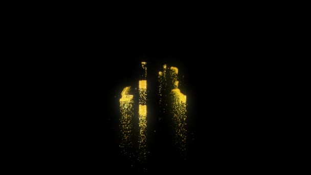 ゴールデンナンバー43 金粒子とアルファチャンネル — ストック動画