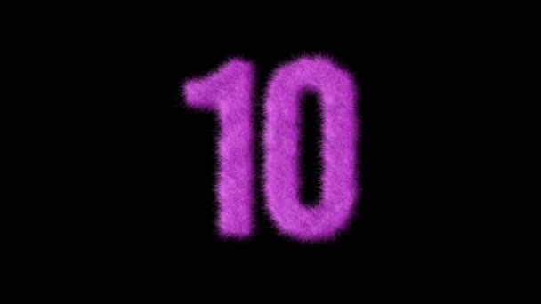 アルファチャンネル 毛皮番号 バービーが付いているピンクの毛皮の数10 — ストック動画